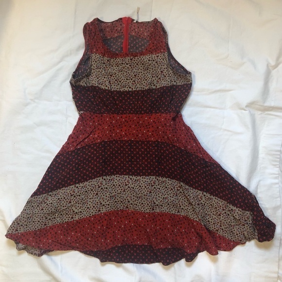 Free People Dresses & Skirts - Free People Tank Sleeveless Red Multi Color Mini Swing Dress Size 0